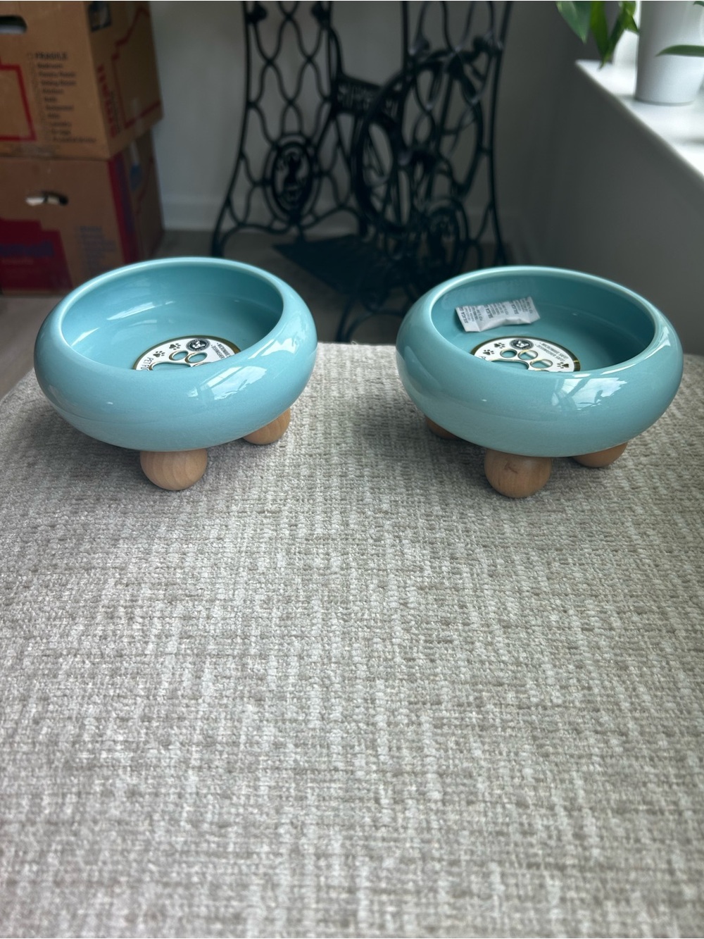 Two pet bowls by precious tails. See pics for size.